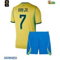 Brasil Vinicius Junior #7 Hjemmedraktsett Barn VM 2026 Kortermet (+ Korte bukser)